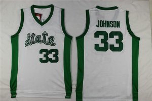 Maillot De Basket NCAA Michigan Sparta Johnson 33 Blanc